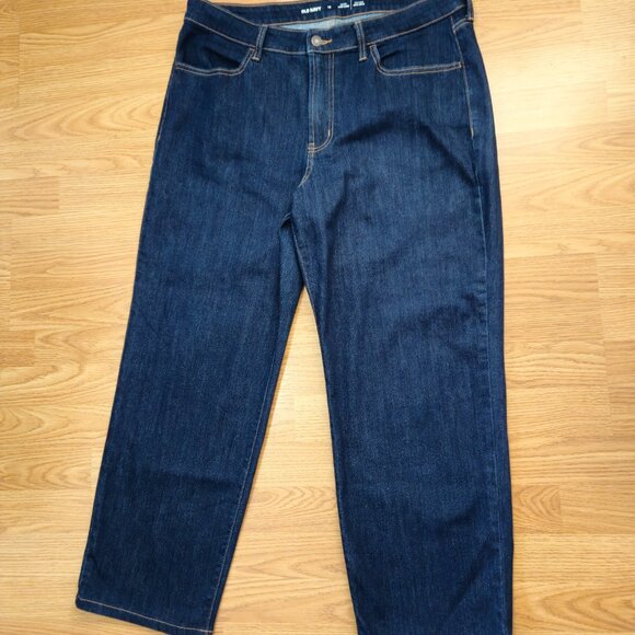 Old Navy Wow Loose fit high rise dark wash Jeans womens size 14 ( 34x26 ) - Picture 2 of 11